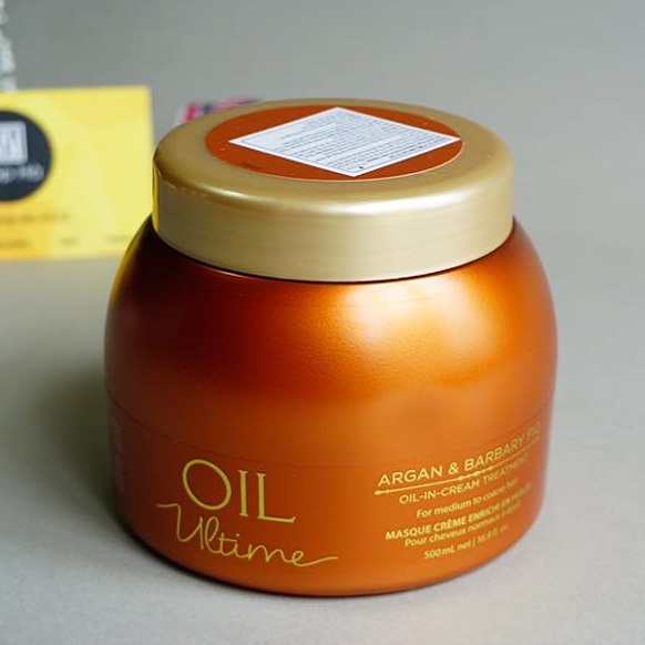 Dầu hấp ủ Schwarzkopf OIL Ultime Argan & Barbary Fig Oil Cream Treatment chăm sóc tóc to sợi thô cứng 500ml