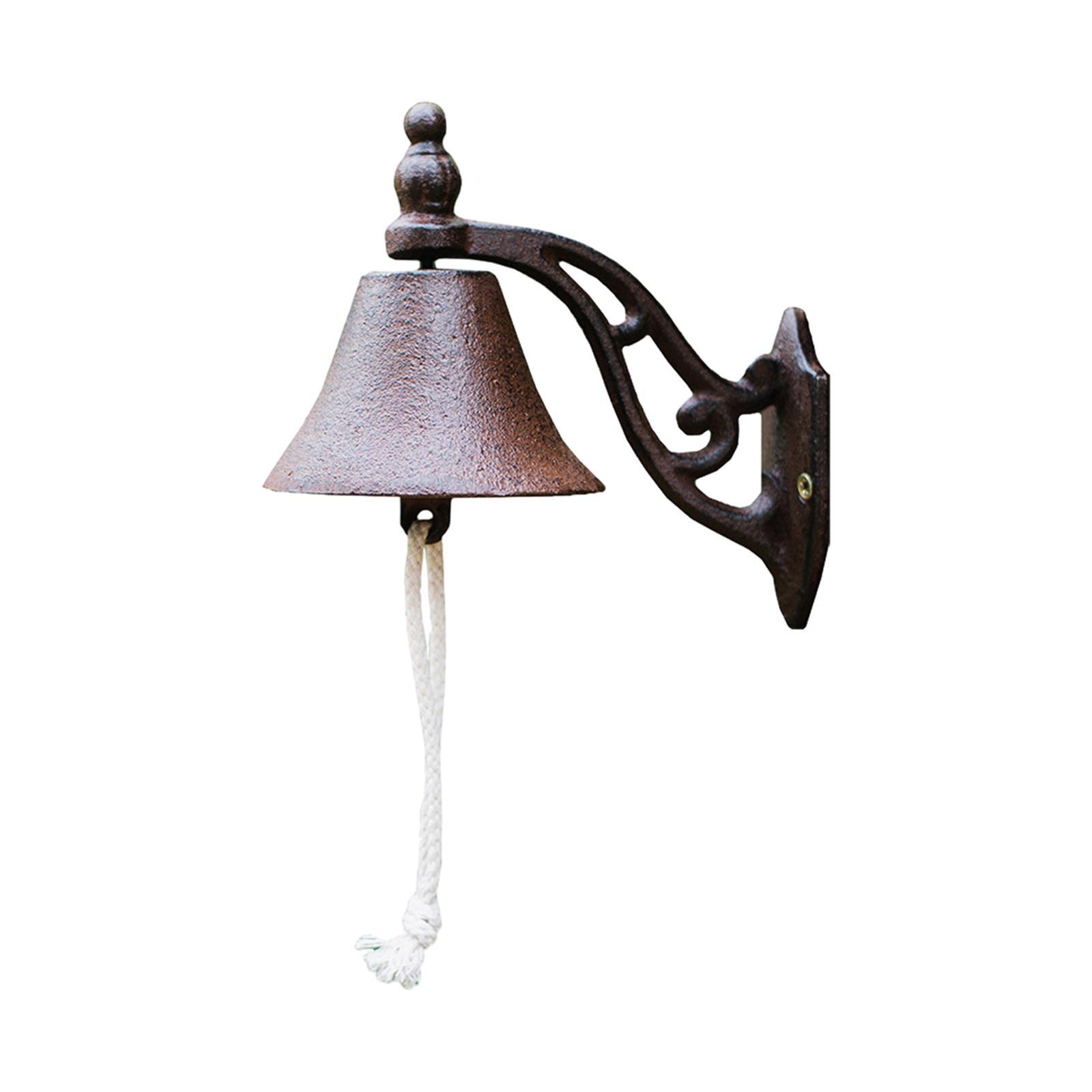 Cast Iron  Entry Door Bell Wall Mounted Retro Dinner Bell Wall Hanging Decor for Outside Farm Home Decoration