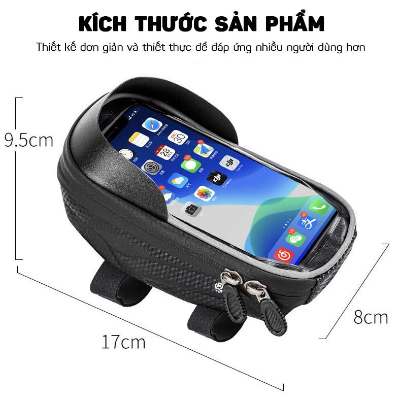 Túi Đựng Điện Thoại 6.5 inch Chống Thấm Nước Gắn Khung Trước Xe Đạp