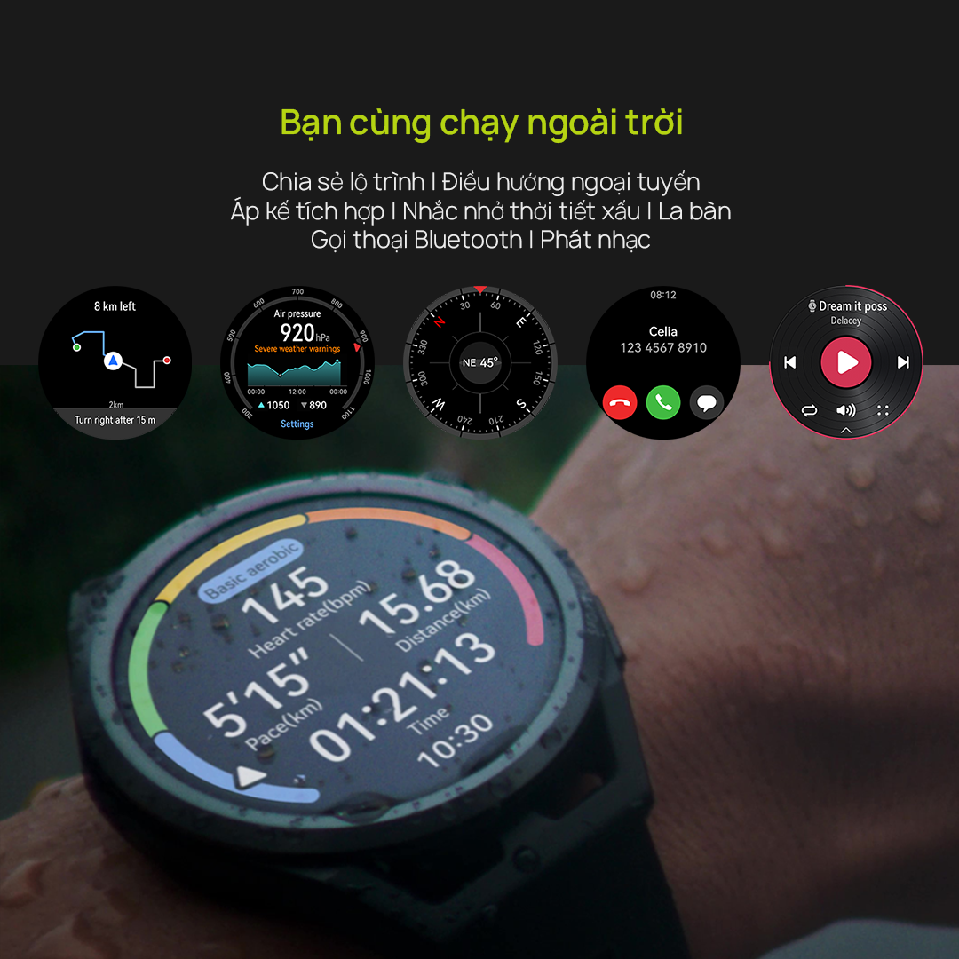 Đồng Hồ HUAWEI WATCH GT Runner | Chạy Bộ Khoa Học | Nhịp Tim Chính Xác | Định Vị Chuẩn Marathon | Hàng Chính Hãng