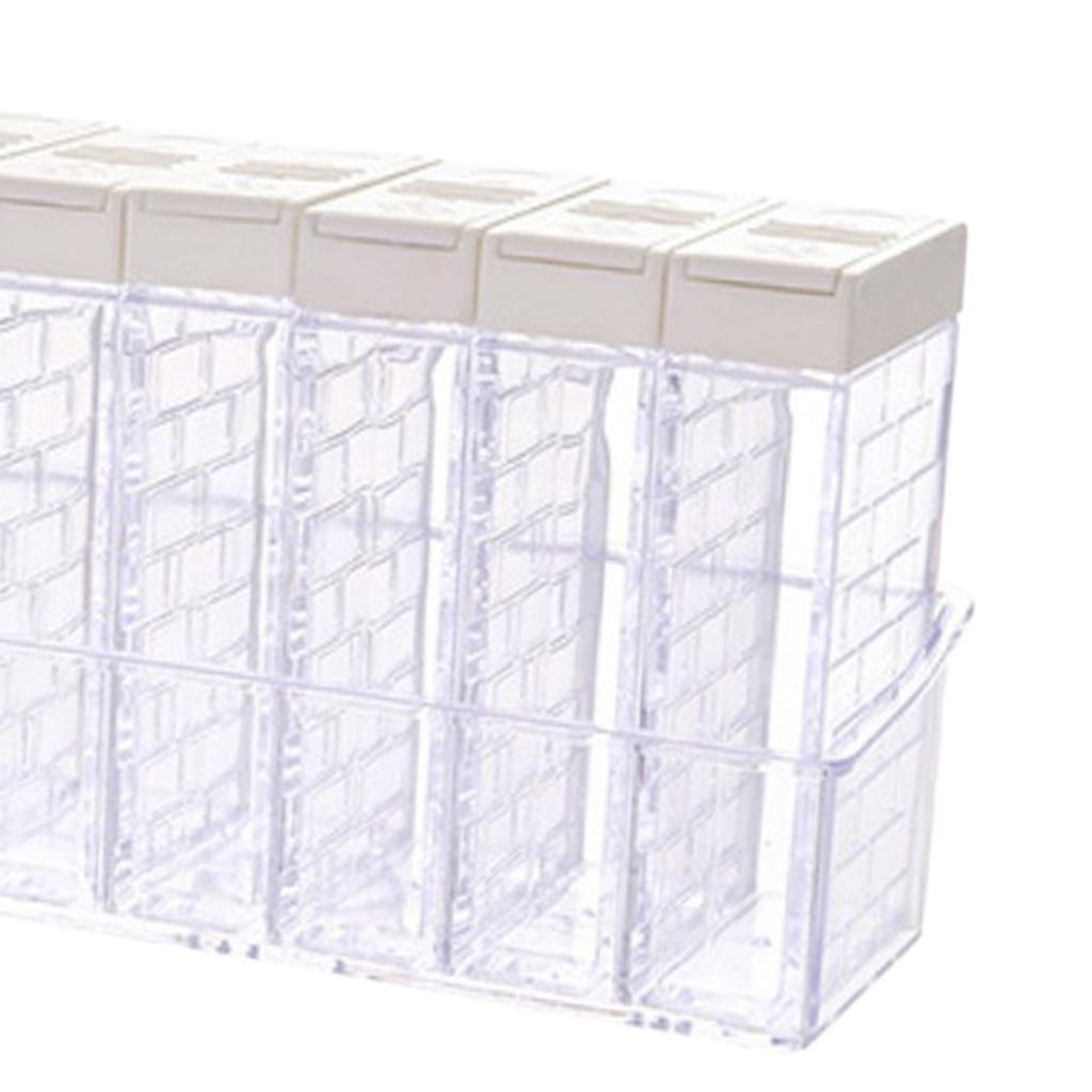 Multi-function Spice Jars Rack Condiment Pot Container Organizer White Lid