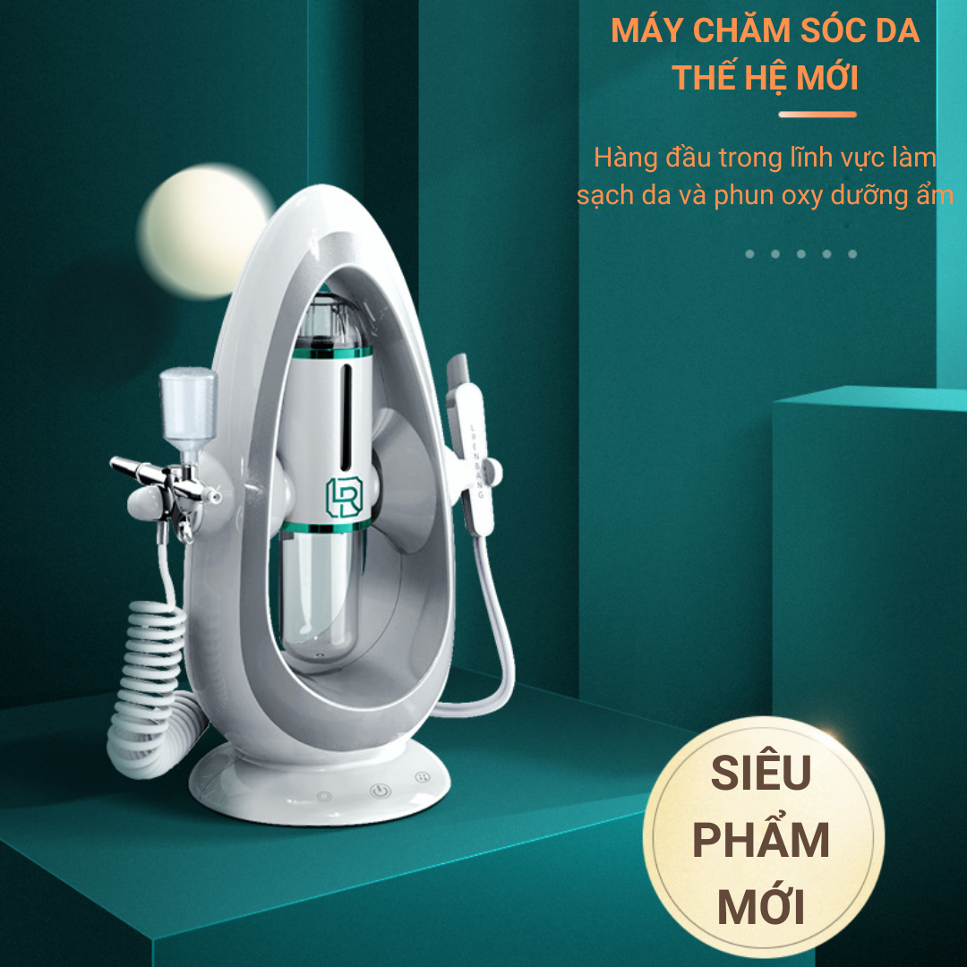 Máy Aqua Peel, Máy Chăm Sóc Da Mặt Aqua Peeling, Làm Sạch Da, Hút Mụn, Bã Nhờn, Phun Oxy- Thế Hệ Mới, Bảo Hành 12 Tháng