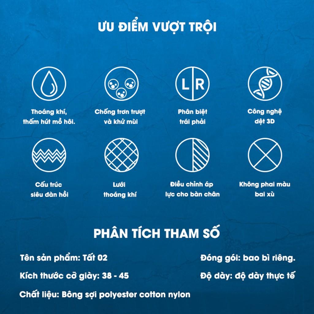 Tất Cổ Cao Nam Nữ Veidoorn, Thoáng Khí Chống Trơn Trượt VT002