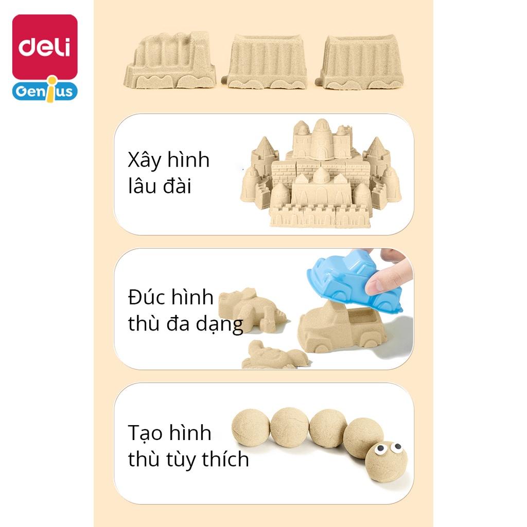 Bộ Đồ Chơi Cát Động Lực Tạo Hình Kèm Khuôn 1.5kg 2kg Deli - Cát Dẻo Vi Sinh Dễ Tạo Hình, An Toàn, Không Dính Tay - 67869 67870