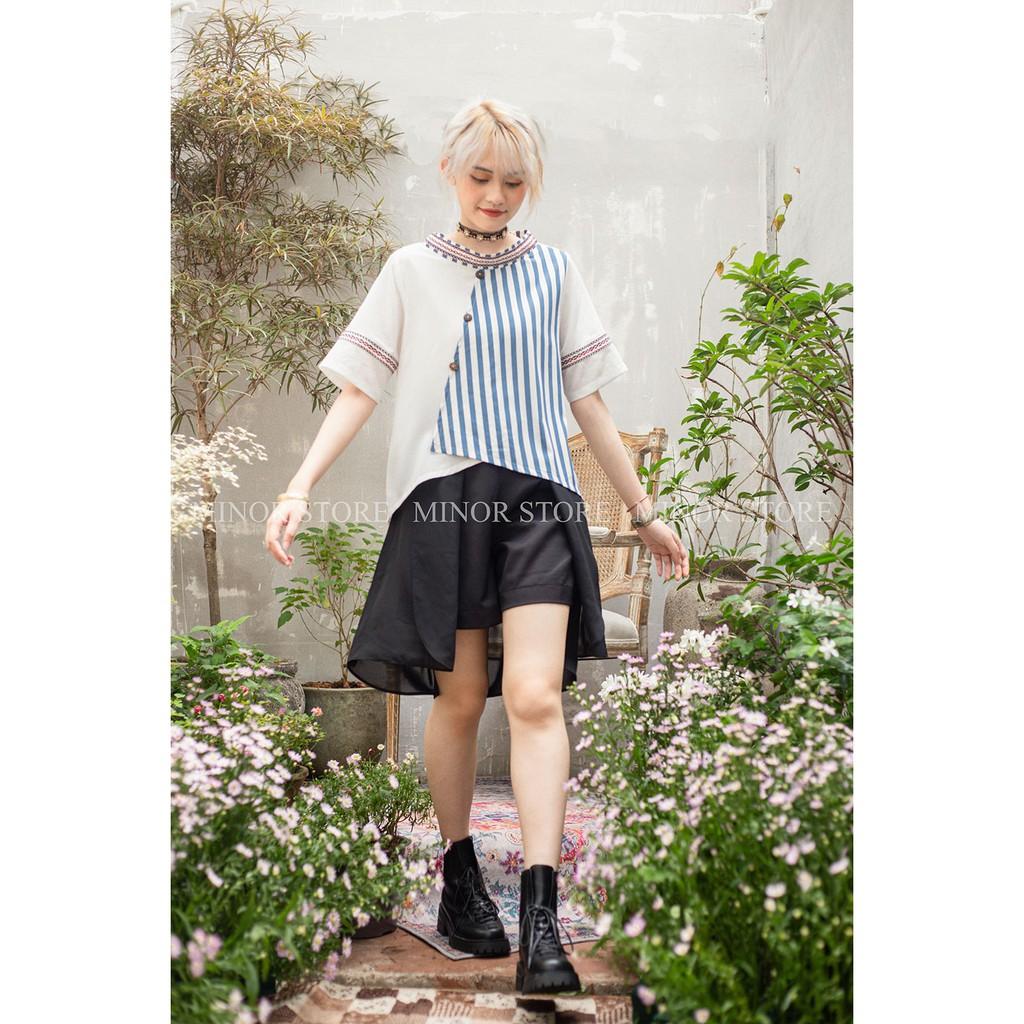 ÁO SƠ MI KIỂU PHỐI REN
