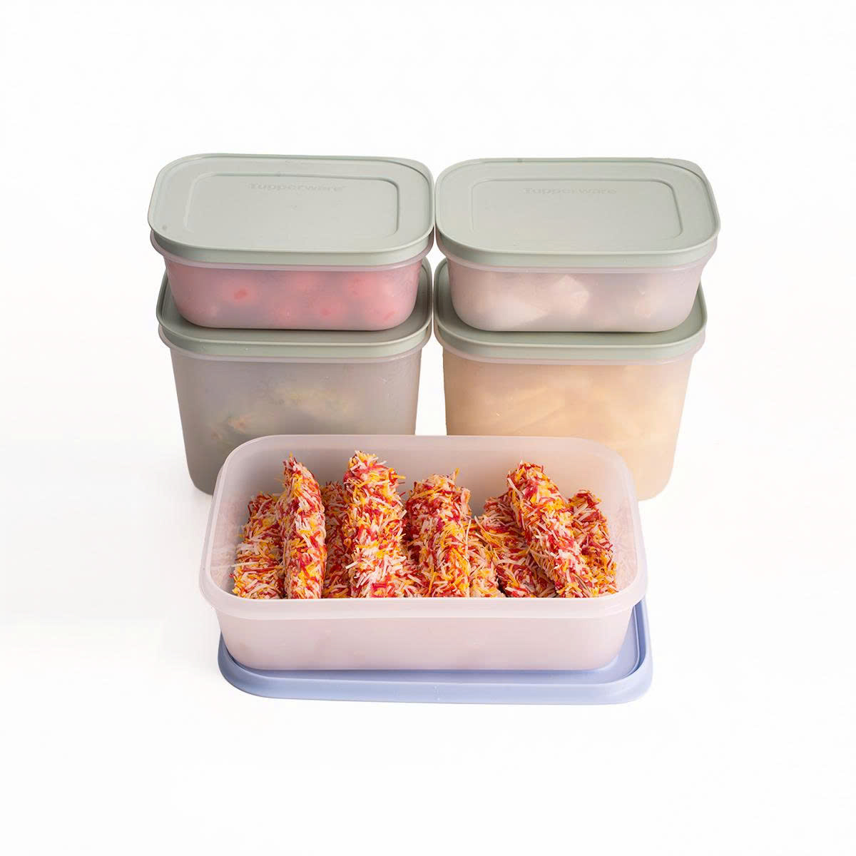 Bộ 5 hộp đựng thực phẩm Tupperware trữ đông Gen II Freezable 1.1L, 1L, 450ml