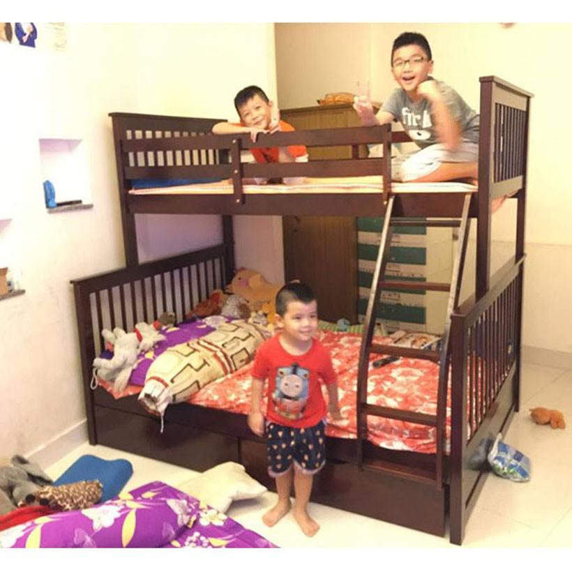Giường 2 Tầng Gỗ Tự Nhiên Tiết Kiệm Diện Tích - Có Thể Tách Giường Tầng Thành 2 Giường Riêng Biệt