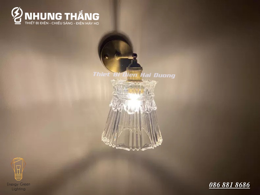 Nhiều Mẫu - Đèn Trang Trí Gắn Tường Decor DT-502 - Chao Thủy Tinh - Tô Điểm Thêm Vẻ Đẹp Cho Ngôi Nhà - Kèm Bóng 3 Chế Độ