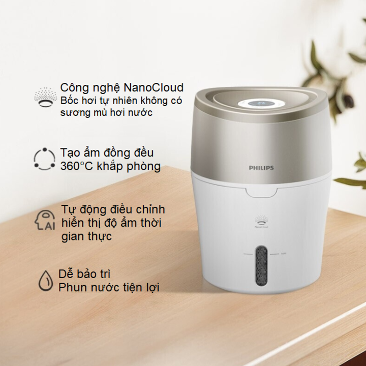 Máy tạo độ ẩm NanoCloud cao cấp Philips HU4803/00, Công suất 15W, Công nghệ Nano Cloud [Bảo hành 12 Tháng, Hàng chính hãng]