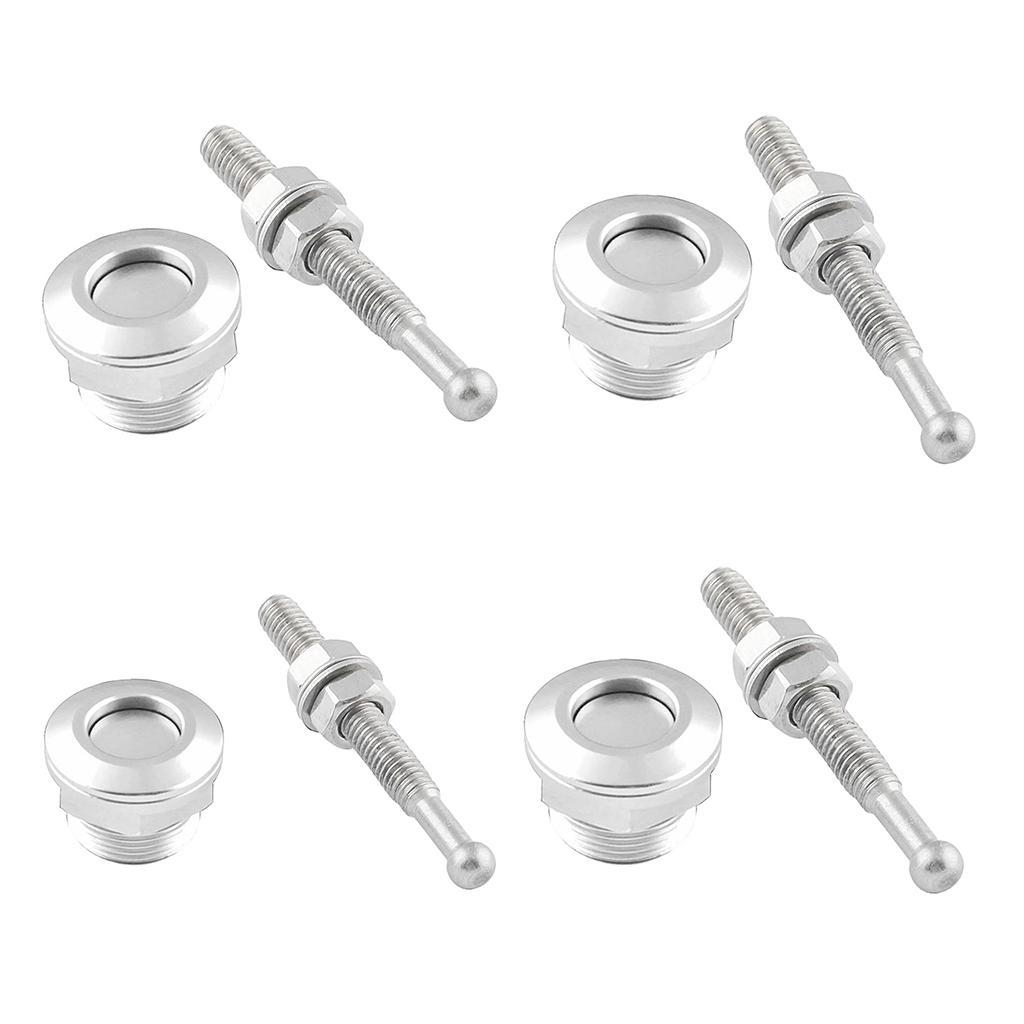 4x Car Latch Push Button Quick Release Hood Bonnet Pins Lock Clip Kit, Silver