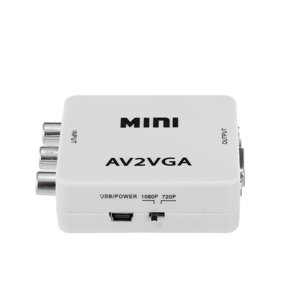 Bộ chuyển đổi AV sang VGA 1080P HD Mini VGA Converter Bộ chuyển đổi video ABS Shell cho STB / Máy tính