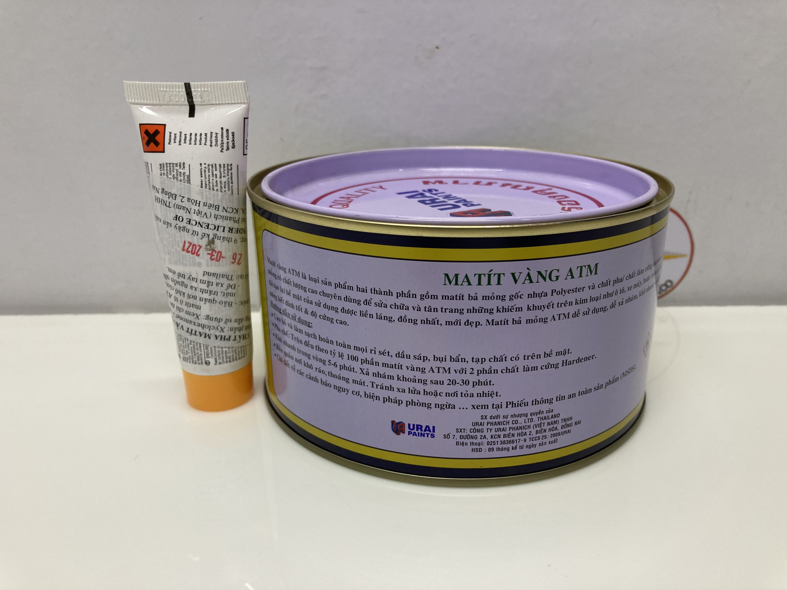 Mattit vàng ATM trét vết lồi lõm sắt thép và gỗ 1kg