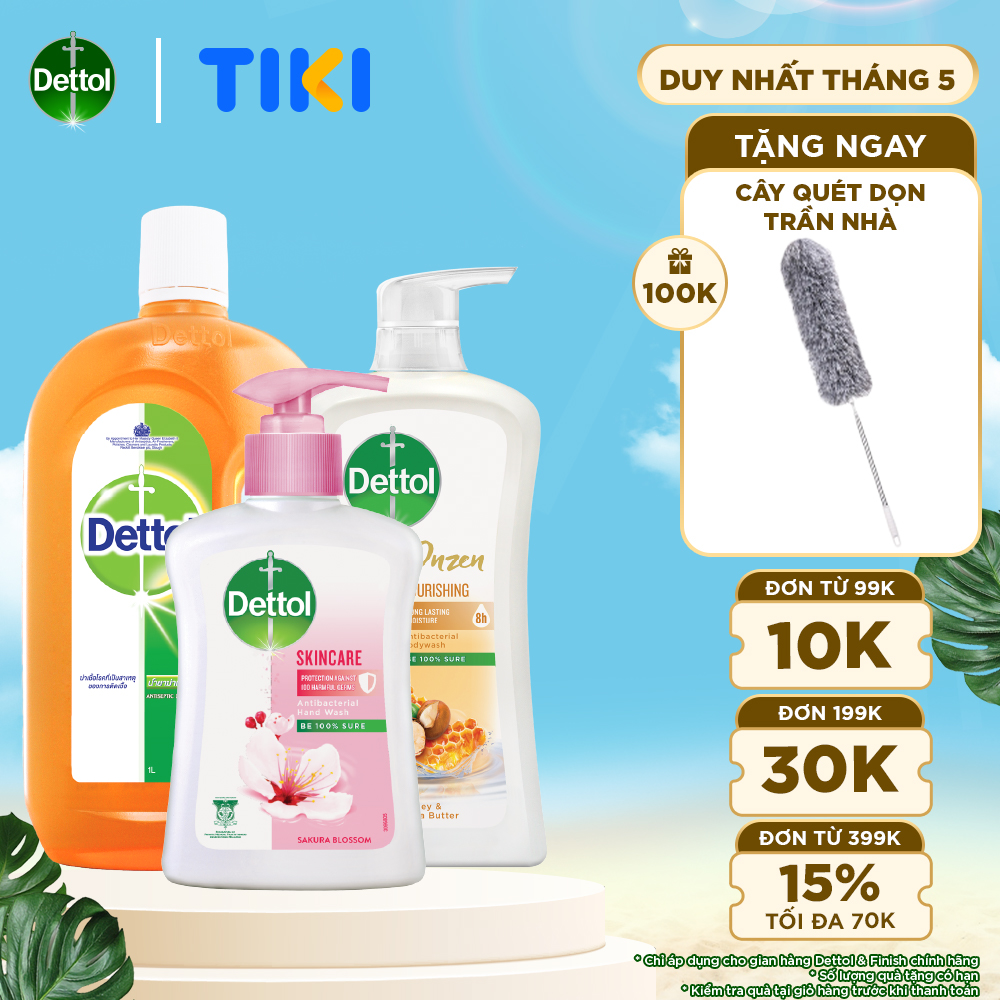 Combo chăm sóc gia đình: Dung dịch diệt khuẩn đa năng 1L + Sữa tắm kháng khuẩn dưỡng thể 950g + Nước rửa tay kháng khuẩn chăm sóc da 250g