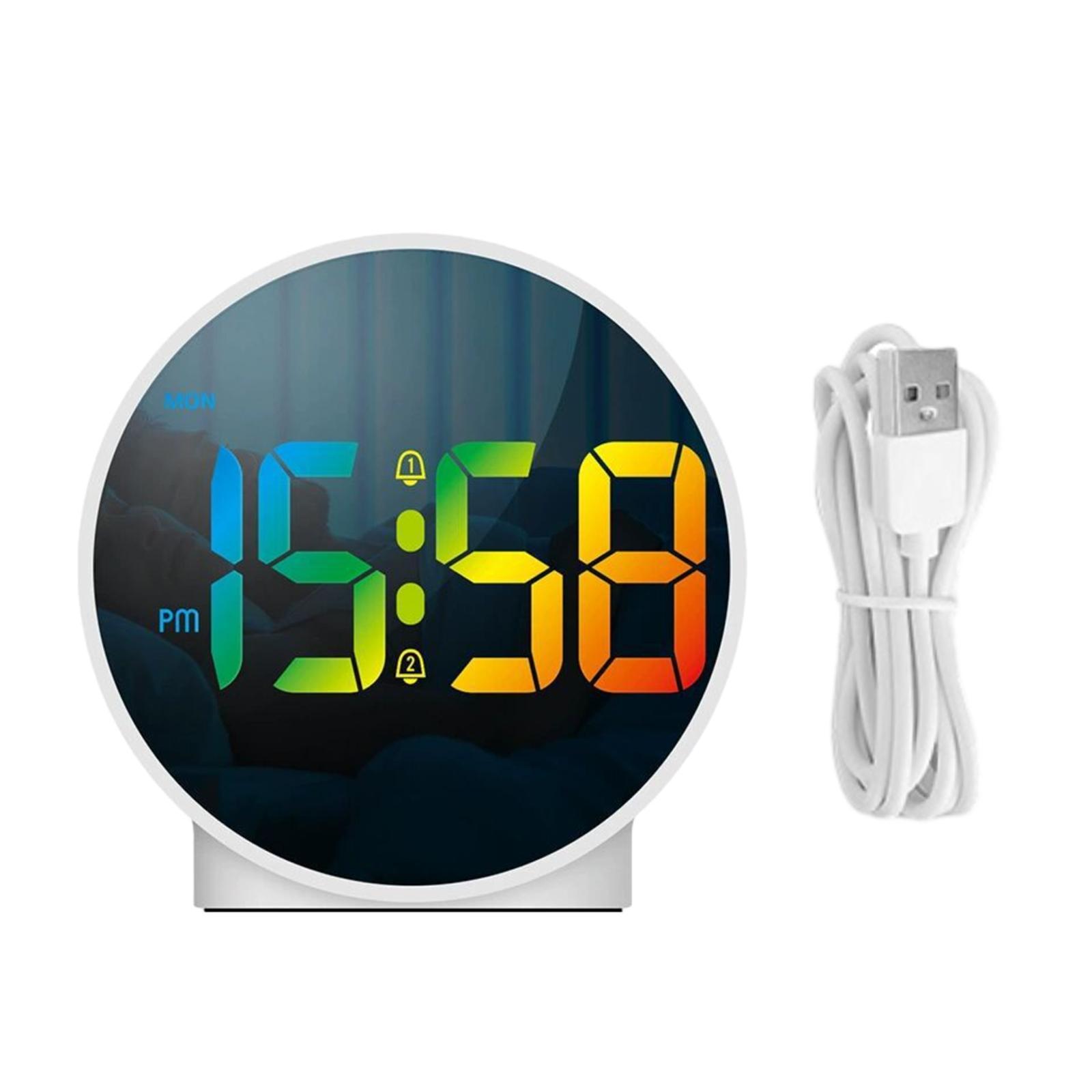 Digital Alarm Clock Table Clock Mirror Desk Clock ,Gift Memory Function Bedroom Bedside Clock LED Digital Table Clocks for Home, Office, Adults