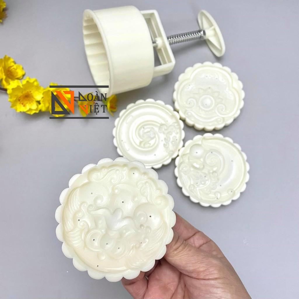 Khuôn Trung Thu 4 mặt HOA VĂN hình CHIM PHƯỢNG HOÀNG LỬA. Dụng cụ làm bánh tạo hình 3D Sắc Nét- 200gr -> 250gr
