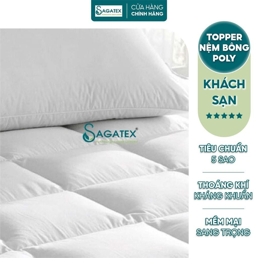 Topper Nệm Polyester 1 cm hoặc 6 cm Cao Cấp SAGATEX Mềm Mại Êm Ái Giúp Ngủ Ngon Hơn - 2m x 2m