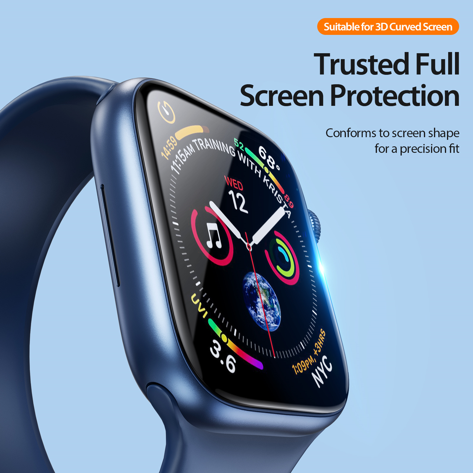 Bộ 2 Miếng Dàn Màn Hình PMMA Dành Cho Apple Watch 9 / 8 / 7 / 6 / 5 / 4 / SE / SE 2, Dux Ducis, chống vân tay_ Hàng chính hãng