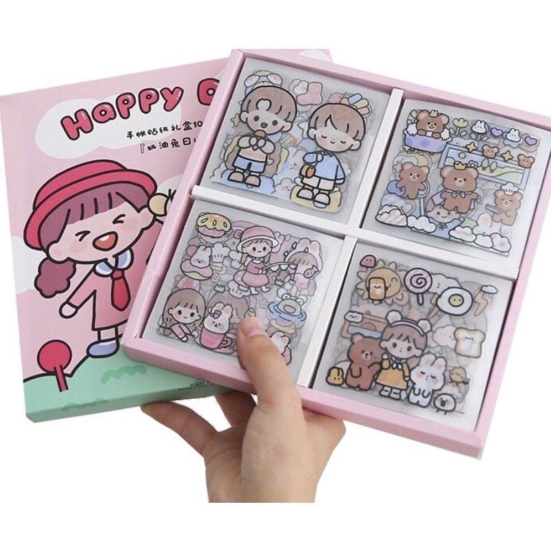 Sticker Dán Trang Trí Bình Nước, Sách Vở, Hộp Bút Xinh kute - 1 Miếng Sticker