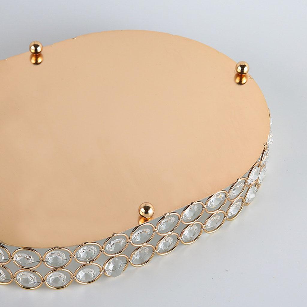 2X Gold Mirrored Crystal Vanity Makeup Tray Cosmetic Perfume Bottle Tray S