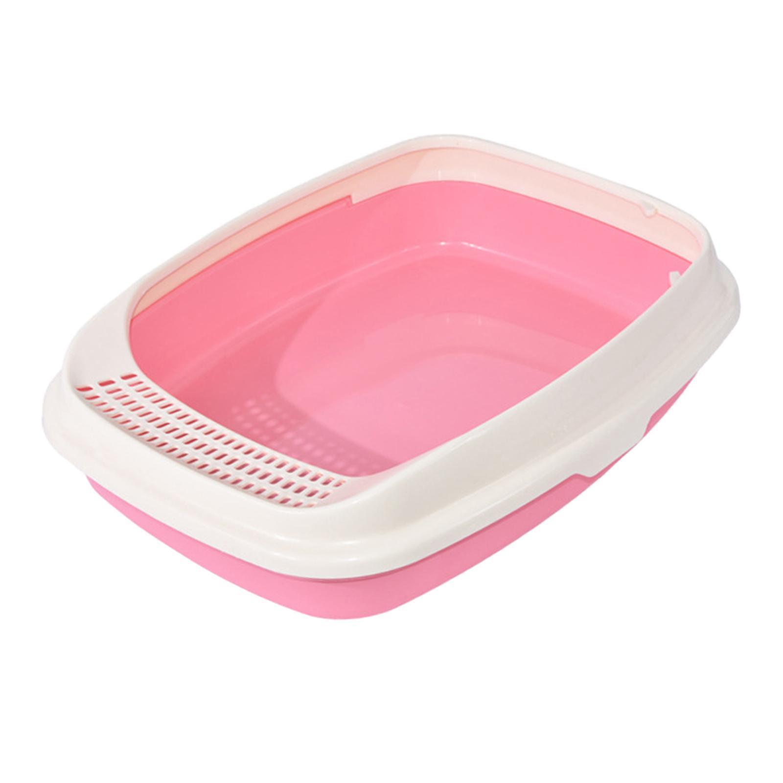 Pet Cat Litter Box Litter Tray Anti Splashing Sturdy Open Top for Small Pets