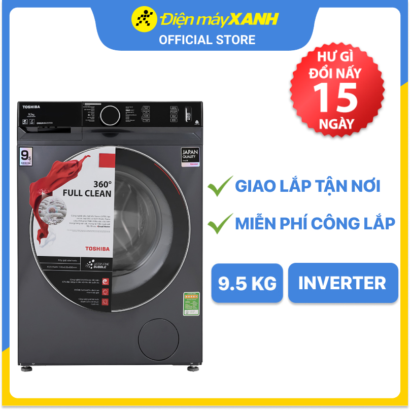 Máy giặt Toshiba Inverter 9.5 Kg TW-BK105G4V(MG) - Hàng chính hãng - Giao hàng toàn quốc