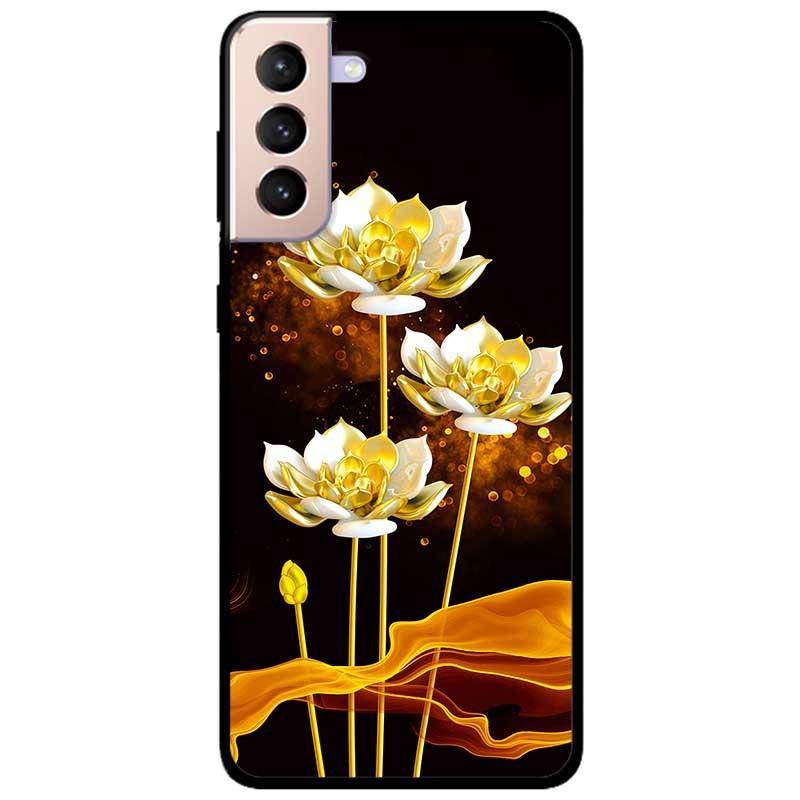 Ốp lưng dành cho Samsung Galaxy S22 - S22 Plus - S22 Ultra - mẫu Sen Trắng Vàng