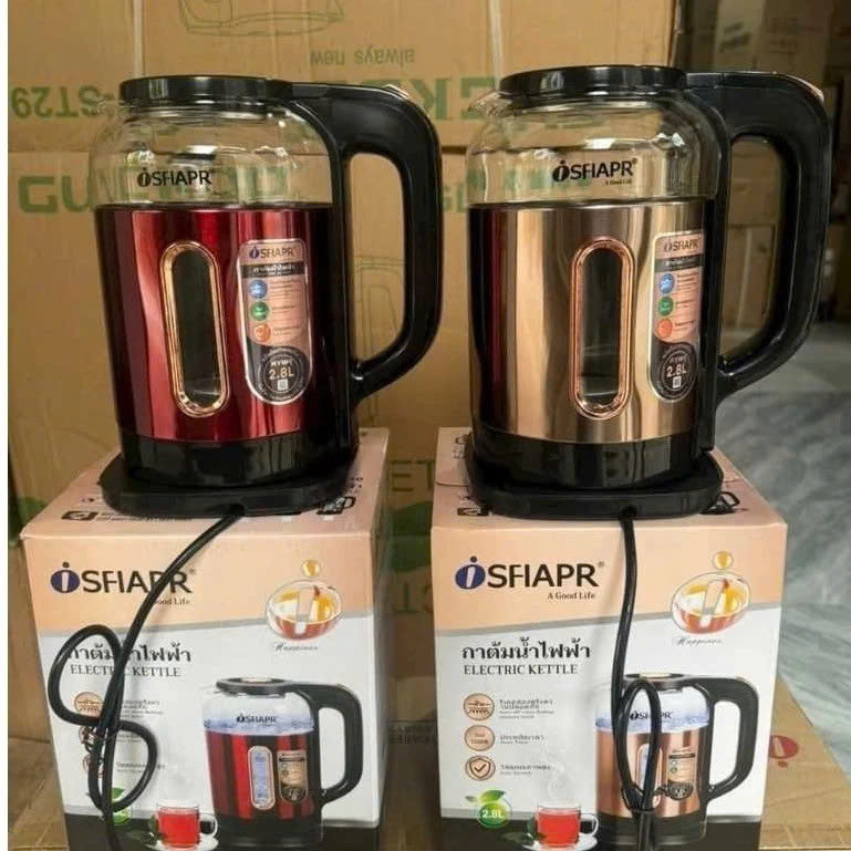 Ấm Đun Nước Siêu Tốc, Bình Nước Siêu Tốc Giữ Nhiệt SFIAPRT ST130 Thủy Tinh Dung Tích 2.8 lít - HÀNG CHÍNH HÃNG MINIIN