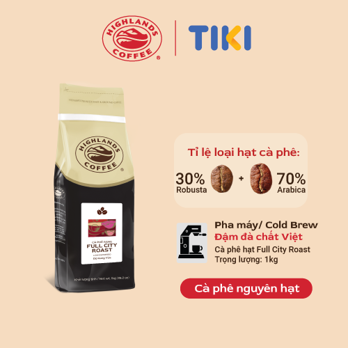 Cà phê hạt Full City Roast Highlands Coffee 1kg
