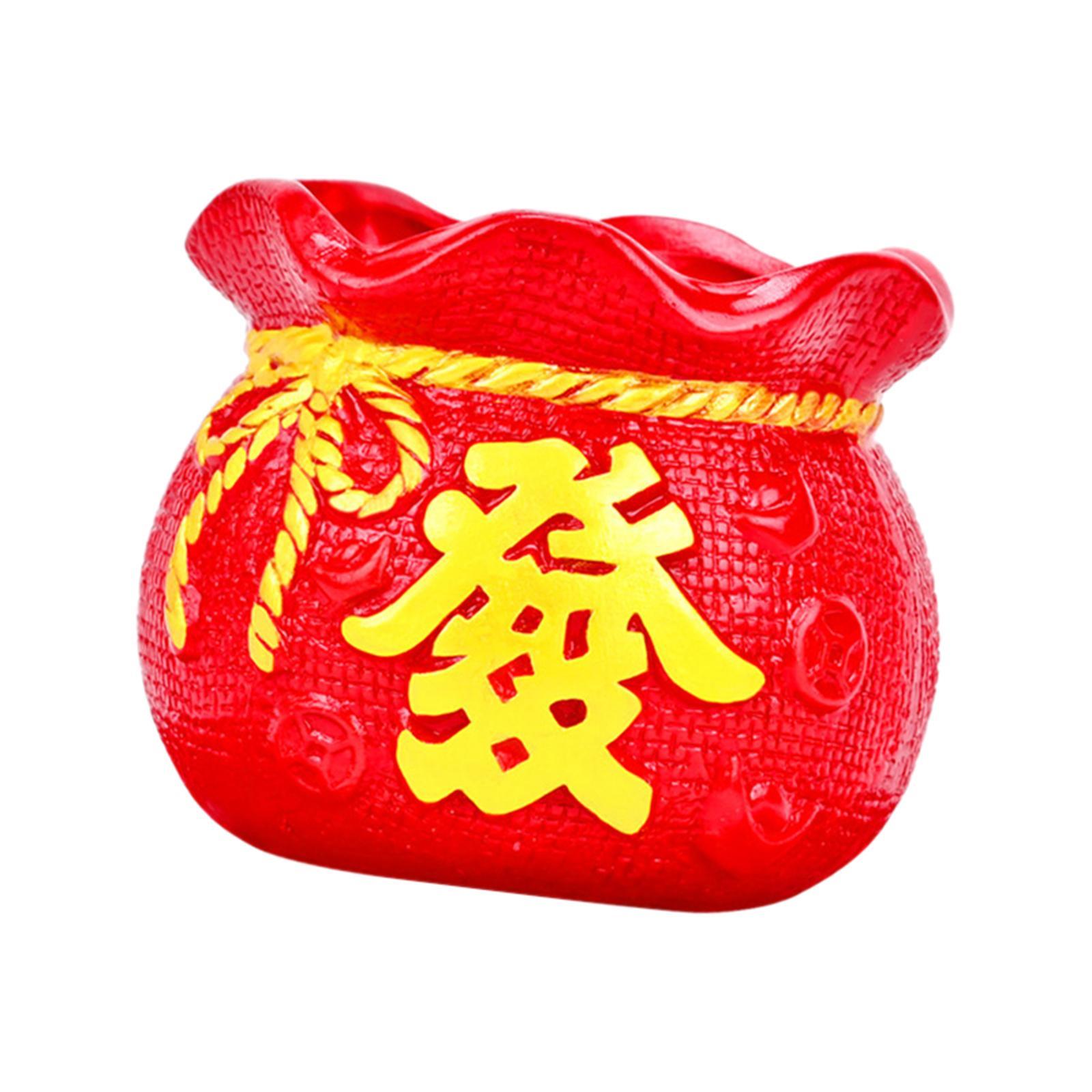 Fortune Bag Statue Ornament Creative Flower Vase for Living Room Gift Party