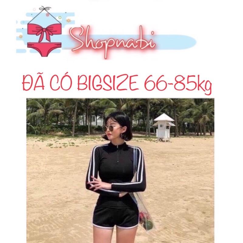Bikini đi biển 2 mảnh kín đáo big size - Đồ bơi nữ tay dài quần đùi - shopnabi TD2MQĐ_2SOC