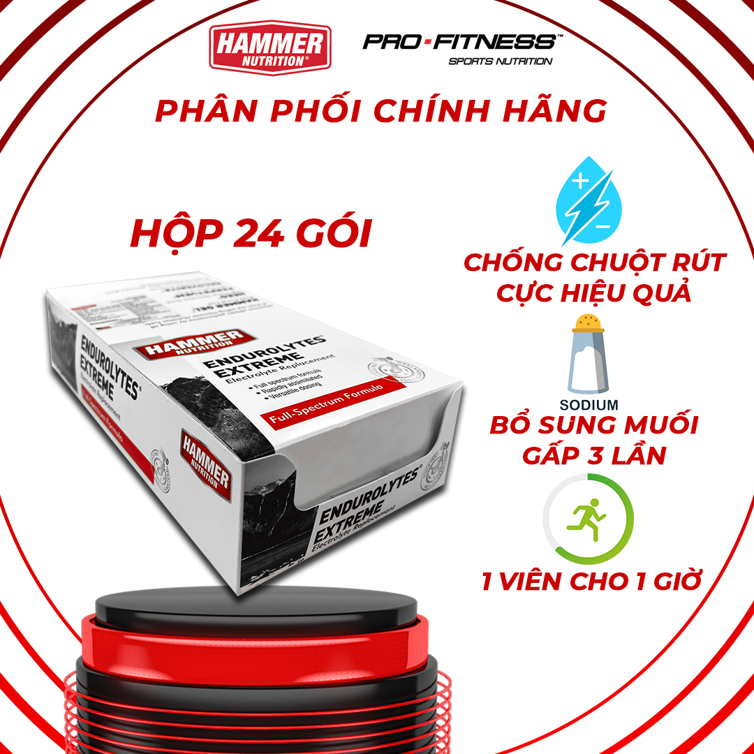 Viên uống điện giải Hammer Nutrition Endurolytes Extreme Hộp 24 gói