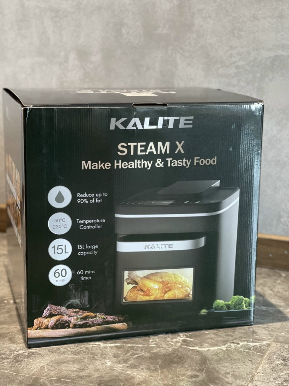 Nồi Chiên Không Dầu Kết Hợp Hấp Kalite Steam X - Công Suất 1700W, Dung Tích 15L - Hàng Chính Hãng