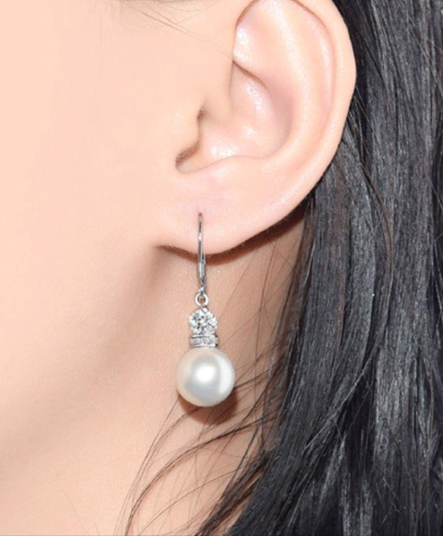 Bông tai ngọc móc nạm đá BHBT375