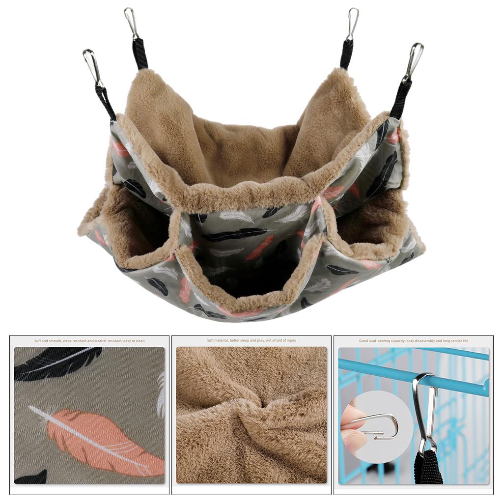 Small Animals Warm Plush Cage Hanging Hammock Bed,Guinea Pig Cage Accessories Bedding for Parrot Ferret Squirrel Hamster Rat Playing Sleeping