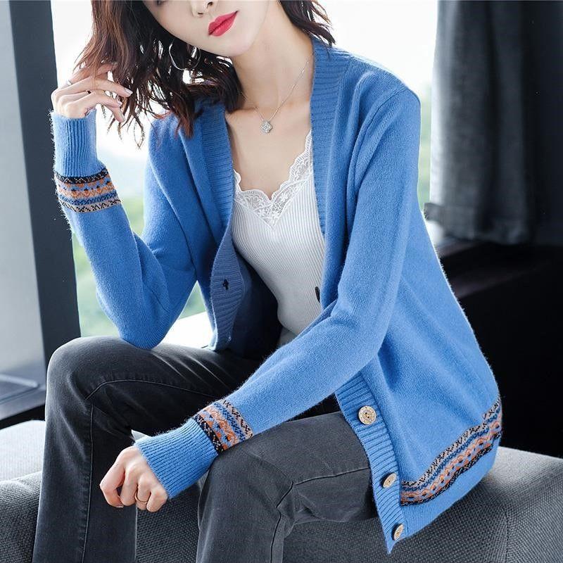 áo khoác len nữ dệt kim-áo khoác len cardigan hoạ tiết thổ cẩm-áo len nữ