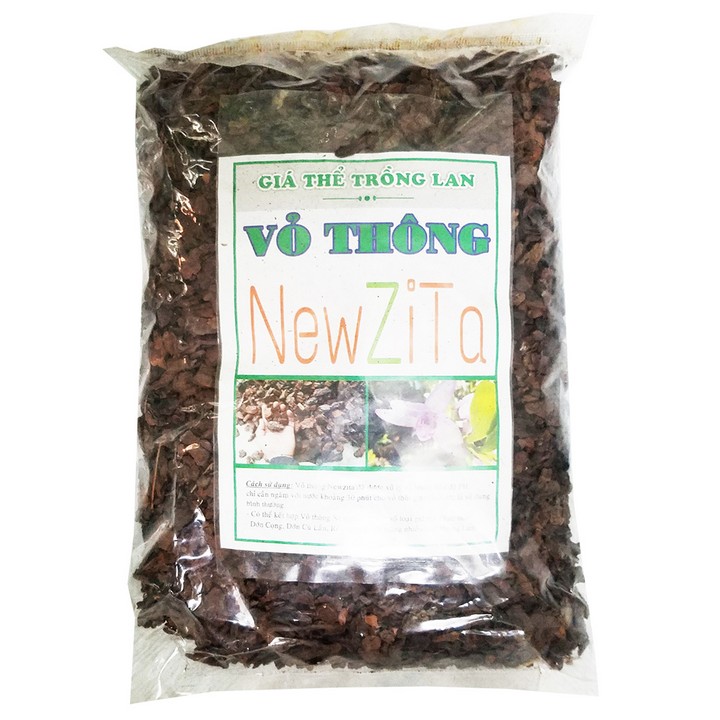 Vỏ thông trồng lan newzita size 6-9mm gói tầm 400gr đến 500gr