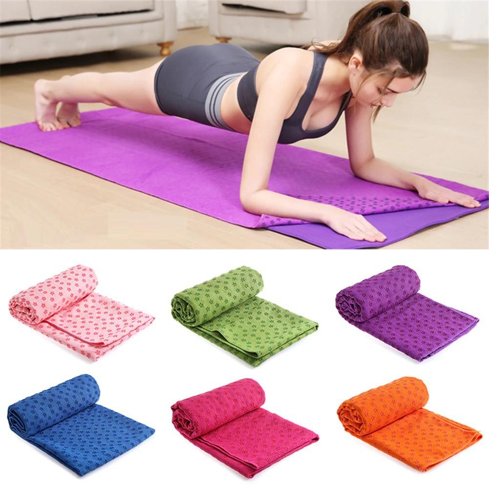 Khăn trải thảm tập YOGA chính hãng SPORTY YGM11 chống trơn trượt, thấm mồ hôi, mềm mại chất liệu sợi Microfiber bền đẹp