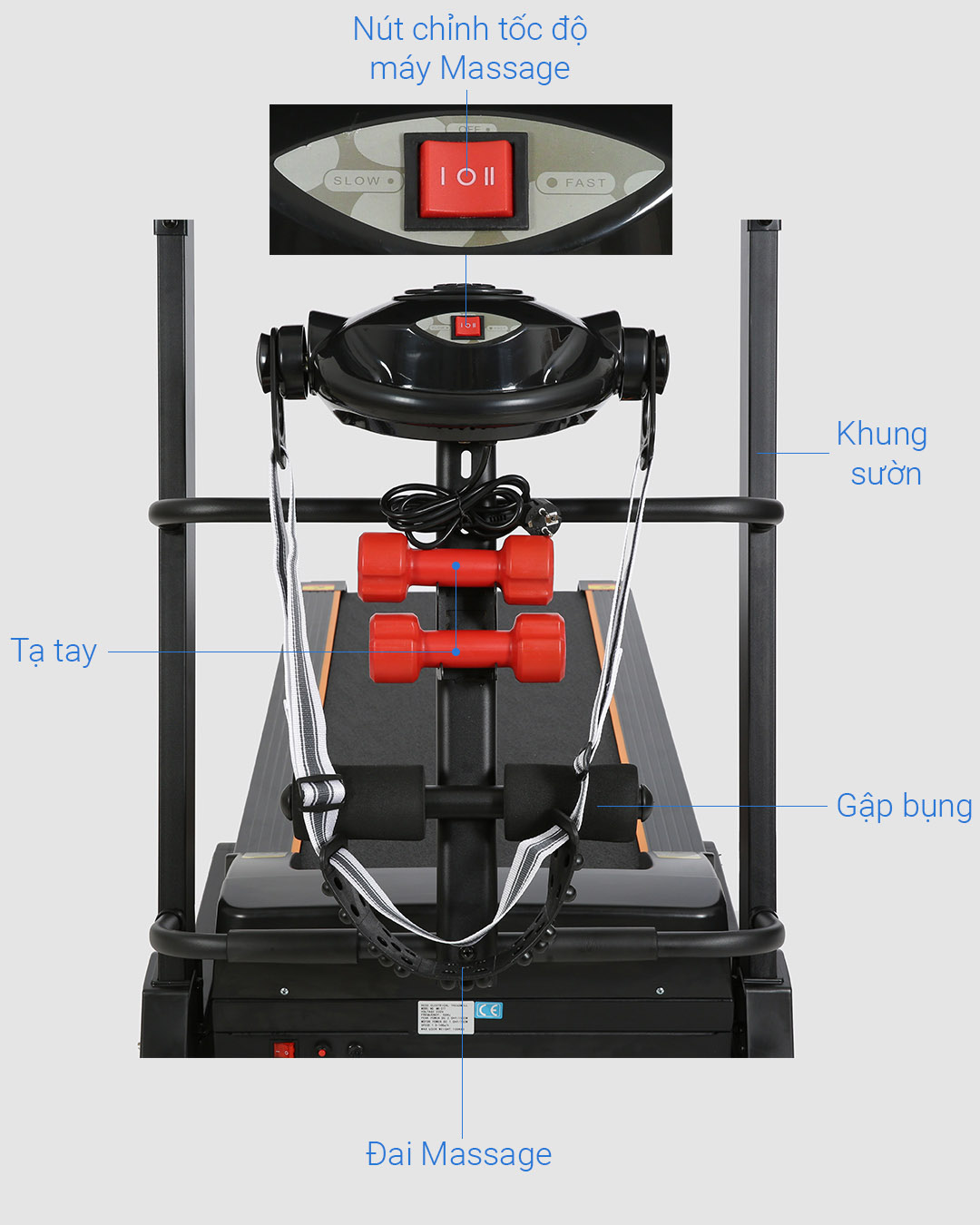 Máy chạy bộ Airbike Sport thảm rộng 420mm - Hàng chính hãng