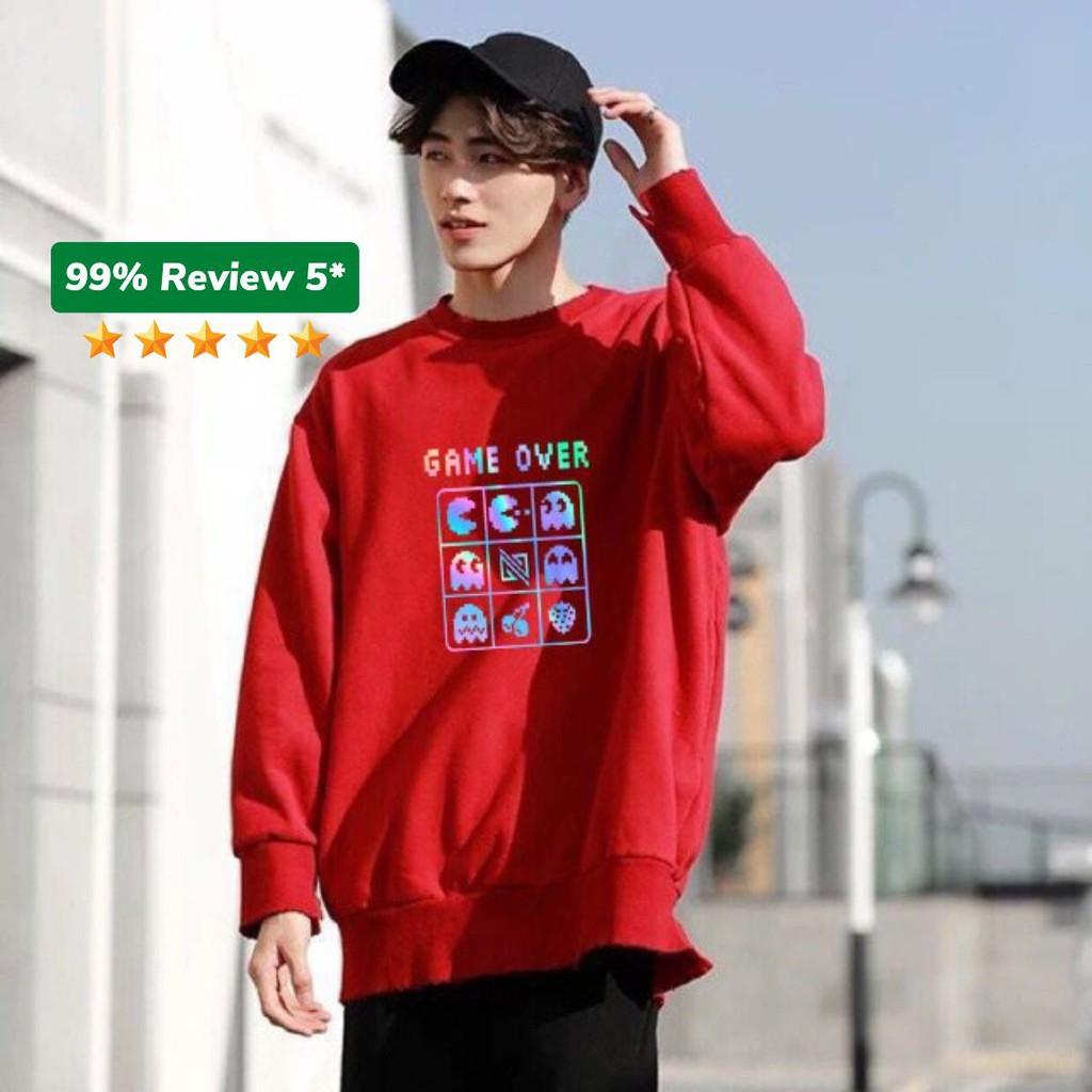 Áo sweater Game Over phản quang unisex nam nữ phong cách hàn quốc form rộng – ST196- babitrendy