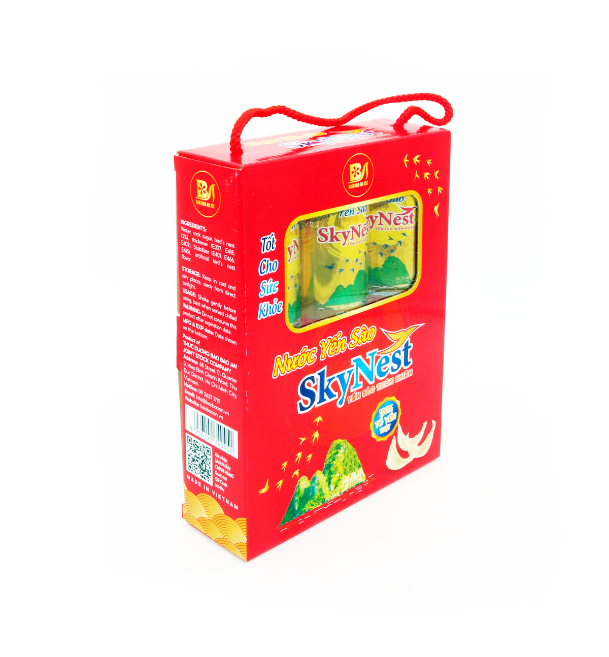 [Hộp quà đứng 6 lon x 190ml] Nước Yến Sào SkyNest 3% Tổ Yến thật, Giải khát nhanh gọn, Tốt cho sức khỏe