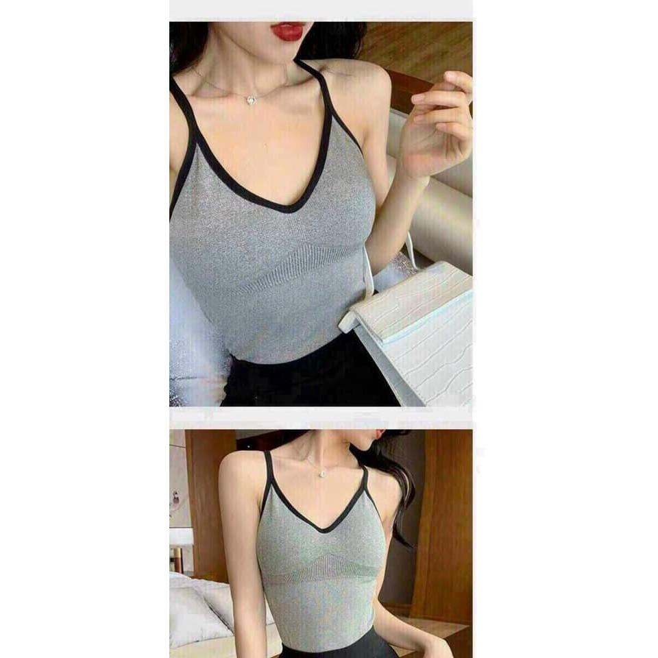 ÁO 2 DÂY CÓ ĐỆM NGỰC HÀNG CAO CẤP - ĐEN XL