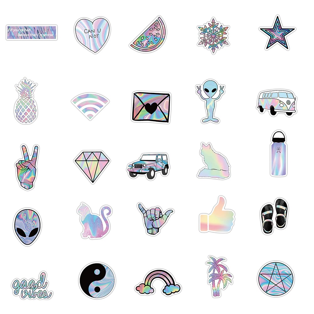 Sticker decal gradient dán laptop , điện thoại hình dán trang trí vali ván trượt, mũ bảo hiểm, bình nước