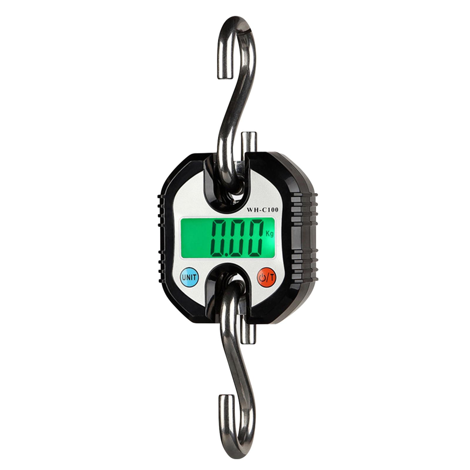 Digital Hanging Scale 150kg/ 330lb Portable Crane Scale LCD Backlight Steel Hook Scales for Farm Fishing Hunting Food Market Outdoor Work
