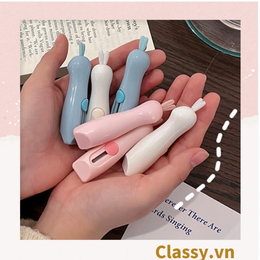 Dao rọc giấy mini Classy tai thỏ dễ thương trơn màu PK644