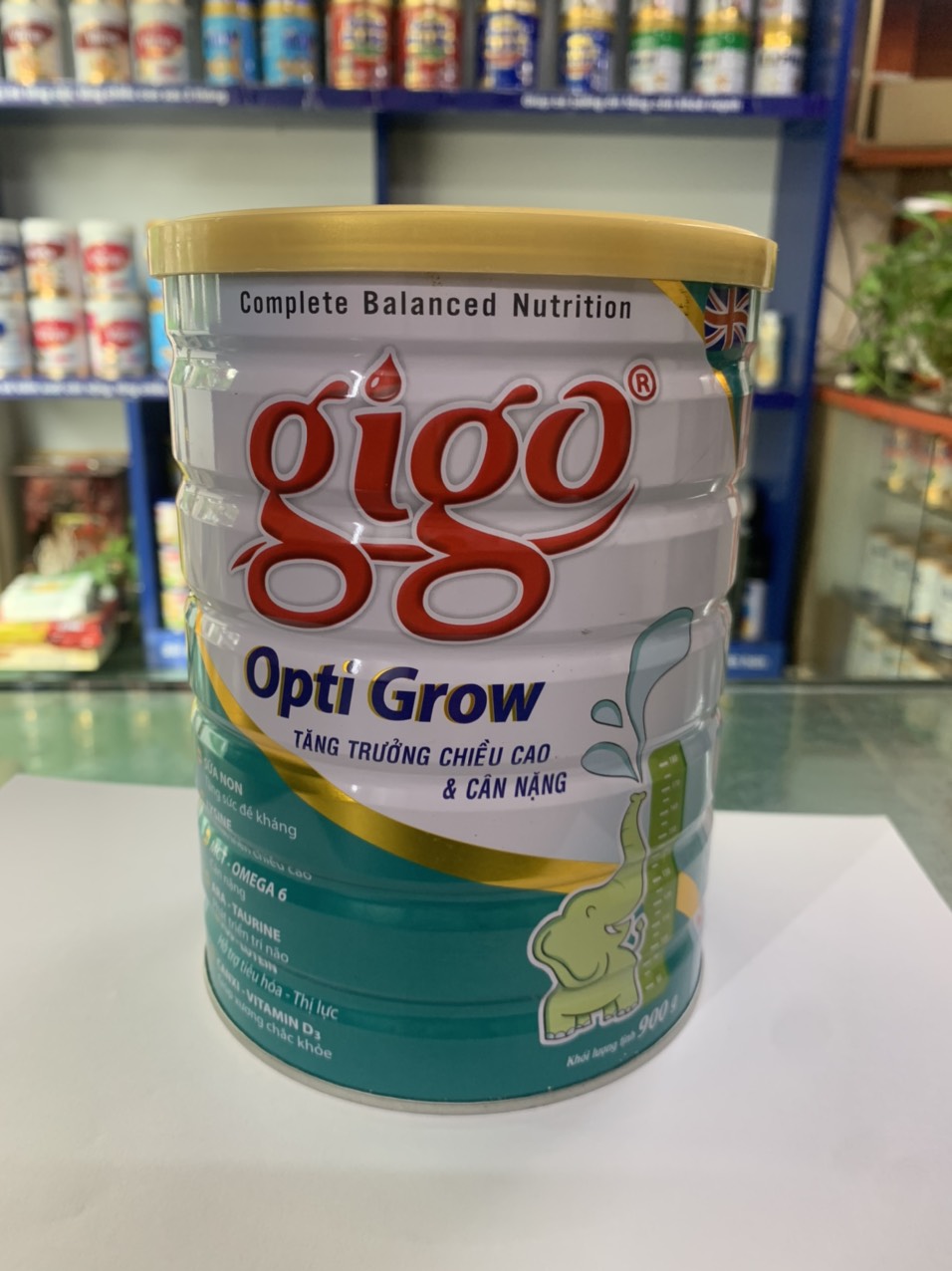 Sữa bột giúp tăng trưởng chiều cao cho trẻ từ 1-17 tuổi Gigo Opti Grow 900 Gr