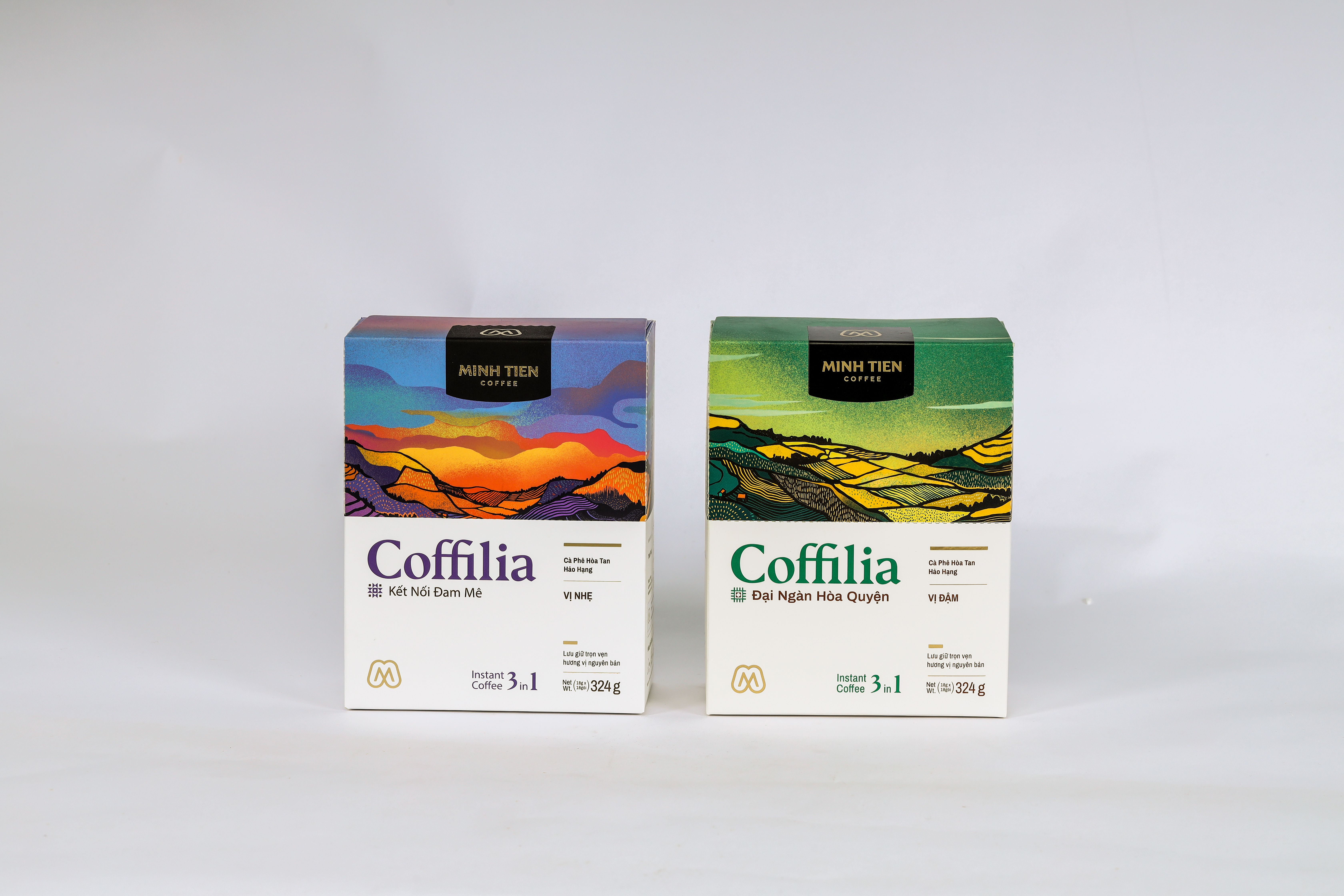 Combo 2 hộp cà phê hòa tan 3in1 Coffilia - mỗi hộp 324g