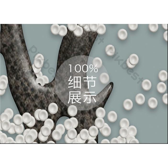 Tranh dán tường Tường hoa phong cách hiện đại, tranh dán tường 3d hiện đại MS674602