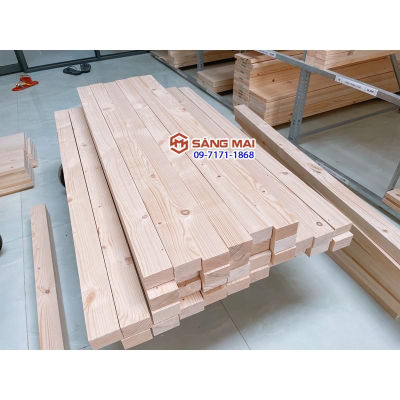 - Thanh gỗ thông 3cm x 5cm x dài 100cm x láng mịn 4 mặt