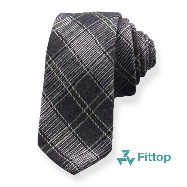 Cà Vạt Caro Xám Đen 6CM FITTOP CAVAT-248