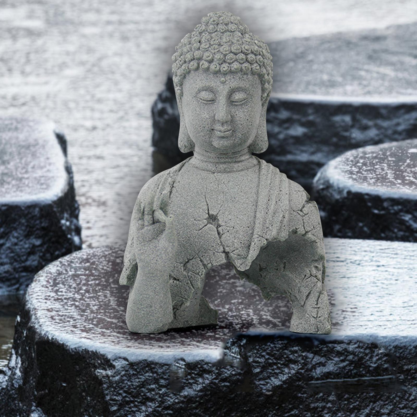 Antique Buddha Statue Decorative Figurine Zen Meditation Hand Carved Showpiece for Landscaping Tea Room Tabletop Yard Meditation Decoration